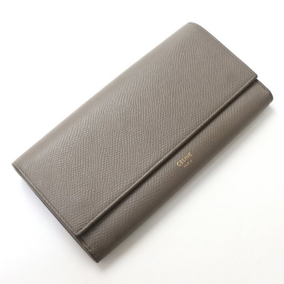 Celine Handbags - CELINE Large Flap Wallet Long Pebble 10B563BEL Women's
